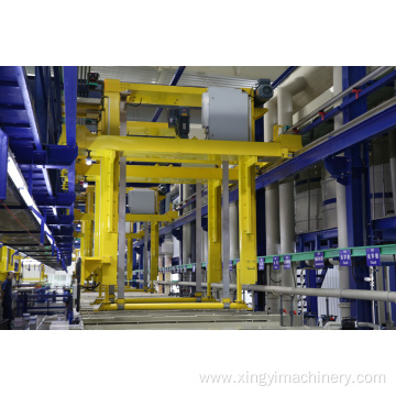 Mobile hoist crane in the plastic plating line